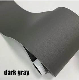 Resim Kendinden Yapışkanlı Deri Tamir Bandı Yama Kanepe Araba Koltuğu Mobilya İçin Dark Gray 7.6x152cm 