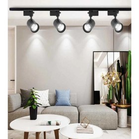 Resim ŞANLED Siyah Kasa Beyaz/Günışığı 35W Raylı Spot / 3 Adet + 1 Metre Ray 