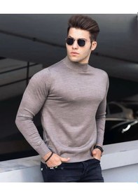 Resim Daniel Milano Yarım Balıkçı Yaka Erkek Bej Triko Kazak Bej 