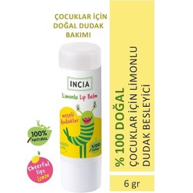 Resim INCIA %100 Doğal Kids Dudak Besleyici Limonlu Bitkisel Nemlendirici Dudak Bakım Kremi 6 G 