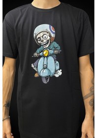Resim Buffalo Bandana Unisex Desenli Tasarımlı Motorcu T-shirt Siyah 