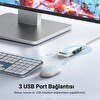 Resim Orico PAPW3AT-U3-015-WH-EP USB 3.0 To 3.0 TF SD Kart Okuyucu 3 Portlu USB 3.0 Beyaz Çoklayıcı Adaptör 