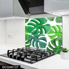 Resim Olinpa Cam Ocak Arkası Koruyucu | Yaprak Desenli 