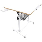 Resim 70x100 Tekerlekli Tablalı Teknik Proje Çizim Masası Sepetli Profesyonel Beyaz 