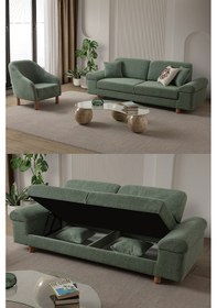 Resim Armada 3+1 Koltuk Takımı Yeşil Yeşil 