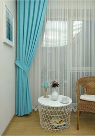 Resim Evdepo Home Turkuaz Fon Perde Tek Kanat (539779744) Turkuaz 