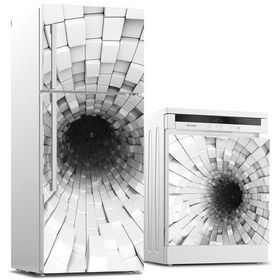 Resim Buzdolabı Ve Bulaşık Makinası Beyaz Eşya Sticker Kaplama Soyut Tü 