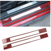 Resim 2 İn 1 Araba Karbon Fiber Hoş Geldiniz Pedalı Dış Çerçeve Dekoratif Etiket Ford Mustang 2015-2020 İçin 1 Adet 