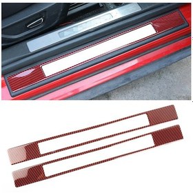 Resim 2 İn 1 Araba Karbon Fiber Hoş Geldiniz Pedalı Dış Çerçeve Dekoratif Etiket Ford Mustang 2015-2020 İçin 1 Adet 