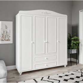 Resim VENATTO Romantic 4 Kapılı, 2 Çekmeceli, Avangart Dolap/gardırop(%100MDF) 