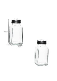 Resim Porsima 05665 2li Cam Tuzluk Biberlik Karabiberlik Seti 4x9,5cm Şeffaf Cam 
