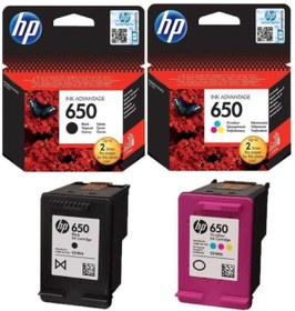 Resim HP 650 SİYAH VE RENKLİ KARTUŞ SETİ (HP CZ101A +HP CZ102A) 