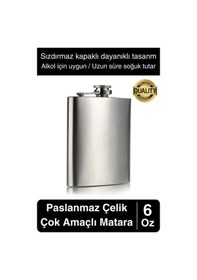 Resim Limited Edition Sızdırmaz Paslanmaz Çelik 6 Oz Alkol Sıvı İçecek Kamp Cep Su Matarası Dayanıklı Çok Renkli 