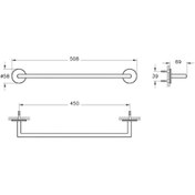 Resim VitrA Origin A4488634 Havluluk, 45 Cm, Fırçalı Nikel 