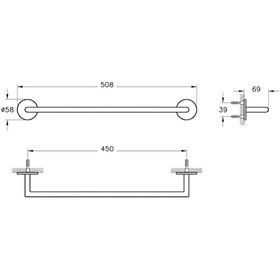 Resim VitrA Origin A4488634 Havluluk, 45 Cm, Fırçalı Nikel 