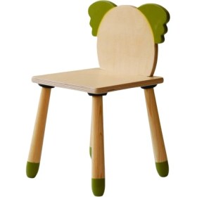 Resim Doğal Ahşap Renkli Çocuk Sandalye Koala 