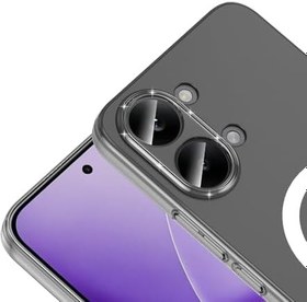 Resim Coverzone Xiaomi Poco X8 Pro ile uyumlu Şeffaf Kılıf MagSafe Uyumlu Güçlü Mıknatıslı Wireless Şarj Destekli Crystal Clear İnce Sert Arka Kapak Kamera Lens Korumalı Darbe Emici Kılıf 
