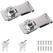 Resim Kilitli Ve Vidalı Dolap Kapı Kilitleri, 64 Mm, 2 Parça, Anahtarlı Kilit, Krom B 