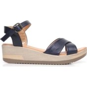 Resim Bueno Shoes Lastikli Deri Kadın Dolgutopuk Sandalet 9L3303 
