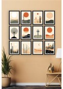 Resim Artavessa 12 Parça Siyah Çerçeve Görünümlü Mdf Tablo Seti - 12ARTAVESSA29 
