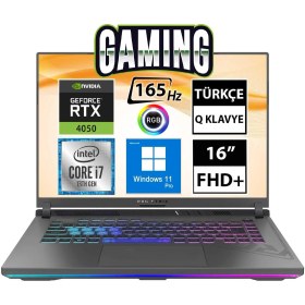 Resim Asus Rog Strix G16 G614JU-N3196A13 I7-13650HX 32GB 1tbssd RTX4050 16" Fullhd+ W11P Taşınabilir Bilgisayar 