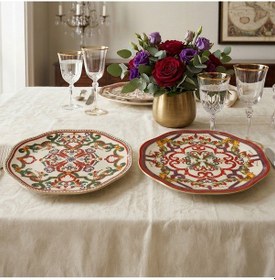 Resim Lucky Art Velora Bone 27 Cm 6li Tabak Seti Lyth 081 Çok Renkli 