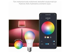 Resim Hybrone LED Rgb Wi-Fi Akıllı Ampul, 16 Milyon Renk, 900 Lümen, E27 Duy, Uygulama ile Uzaktan Kontrol 