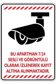 Resim isgtabelam 35x50cm/fosforluDekota/Bu Apartman 7/24 Sesli Ve Görüntülü Olarak Kayıt Altına Alınmaktadır/v5-2 