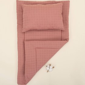 Resim Alt Açma Matı ve Yastık - Çift Taraflı - Gül Kurusu Müslin 