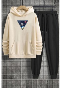 Resim Space Baskılı Eşofman Takımı Bej 