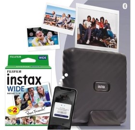 Resim Instax Wide Link Gri Akıllı Telefon Yazıcısı ve 20'li Film 