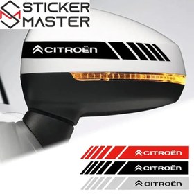 Resim Citroen Sticker Ayna Şerit Seti | Sticker Master - Kırmızı 