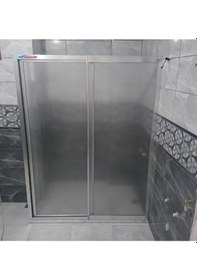 Resim Nokta Duşakabin Teknesiz Mika Duşakabin Önden Girişli Yan Sabit Panel Şeffaf 