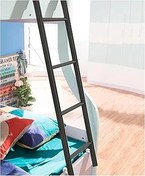 Resim Kancalı Ranza Merdiveni 59 inç Ranza Basamak Merdiveni İkiz Yatak Tırmanma Merdiveni Çocuklar ve Yetişkinler için Ağır Hizmet Tipi Siyah Tasarım Kolay Erişim için 