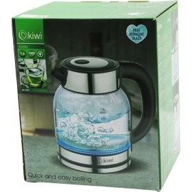 Resim Kiwi KK-3333 Sürahi Model Cam Kettle Su Isıtıcı 1.8lt 1500W 360 Derece Dönebilen Taban Gizli Resizt 