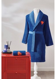 Resim Özdilek Superman Hero Lisanslı Şal Yaka Bornoz Seti Xl Çok Renkli 