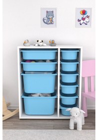 Resim Zen Çok Amaçlı Oyuncak Dolabı 10 Sepetli - Mavi 2d2k6u Mavi 