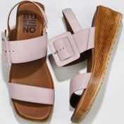 Resim Bueno Shoes Pembe Deri Kadın Dolgu Topuklu Sandalet 01ws5908 