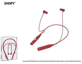 Resim Snopy SN-BTS20 Rose Krımızı Boyun Askılı Mıknatıslı Mikrofonlu Spor Bluetooth Kulaklık 