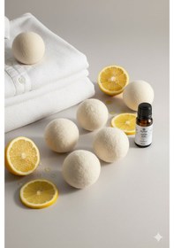 Resim Reyo 6 Adet Yün Çamaşır Kurutma Topu + %100 Saf Limon Esansı Krem 