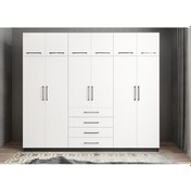 Resim Biray 6 Kapaklı Gardırop Dolap Füme Beyaz 