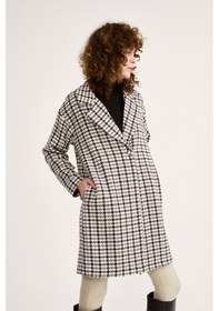 Resim Sateen Kazayağı Desenli Kaban - Kahve-129888 Kahve 