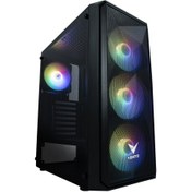 Resim VENTO VG10F Mid Tower, 500W Siyah, Temperli Cam, RGB, ATX GAMING KASA 