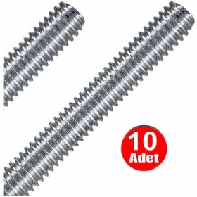 Resim Aletçantam M5 Gijon Tij Rot Saplama 1 Metre Uzun Civata Dın 975 Beyaz Vida -10 Adet 