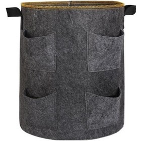 Resim Gri Büyüyen Çanta Yeniden Kullanılabilir Isıya Dayanıklı Parçalanabilir Dikim Fidelik Saksı Kese Kabı Ev İçin L 