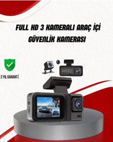Resim Ön Arka Ve İç Kamera Dashcam 360 Kapsamlı Full Hd Araç Güvenlik Sistemi 