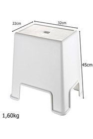 Resim Geseus Büyük Boy Banyo Taburesi Çok amaçlı Tabure-129-Beyaz 