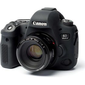 Resim Easycover Canon 6D Mark2 Silikon Kılıf + Ekran Koruyucu (Siyah) 