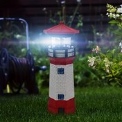 Resim Verandalar ve Bahçeler için Dekoratif Güneş Enerjili Dönen Deniz Feneri Sıçramaya Dayanıklı - Dış Mekanınıza Çekicilik ve Güvenlik Katın - Noel Hediyesi 