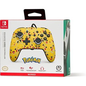 Resim Pikachu Moods Nintendo Switch Lisanslı Kablolu Oyun Kolu PowerA